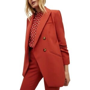 Veronica Beard Dickey Jacket & Renzo Pant Set – Red Size 4